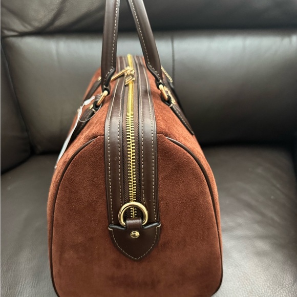 ❤️❤️ NWT.. Coach Large Rowen in brown suede and leather! - Picture 3 of 12